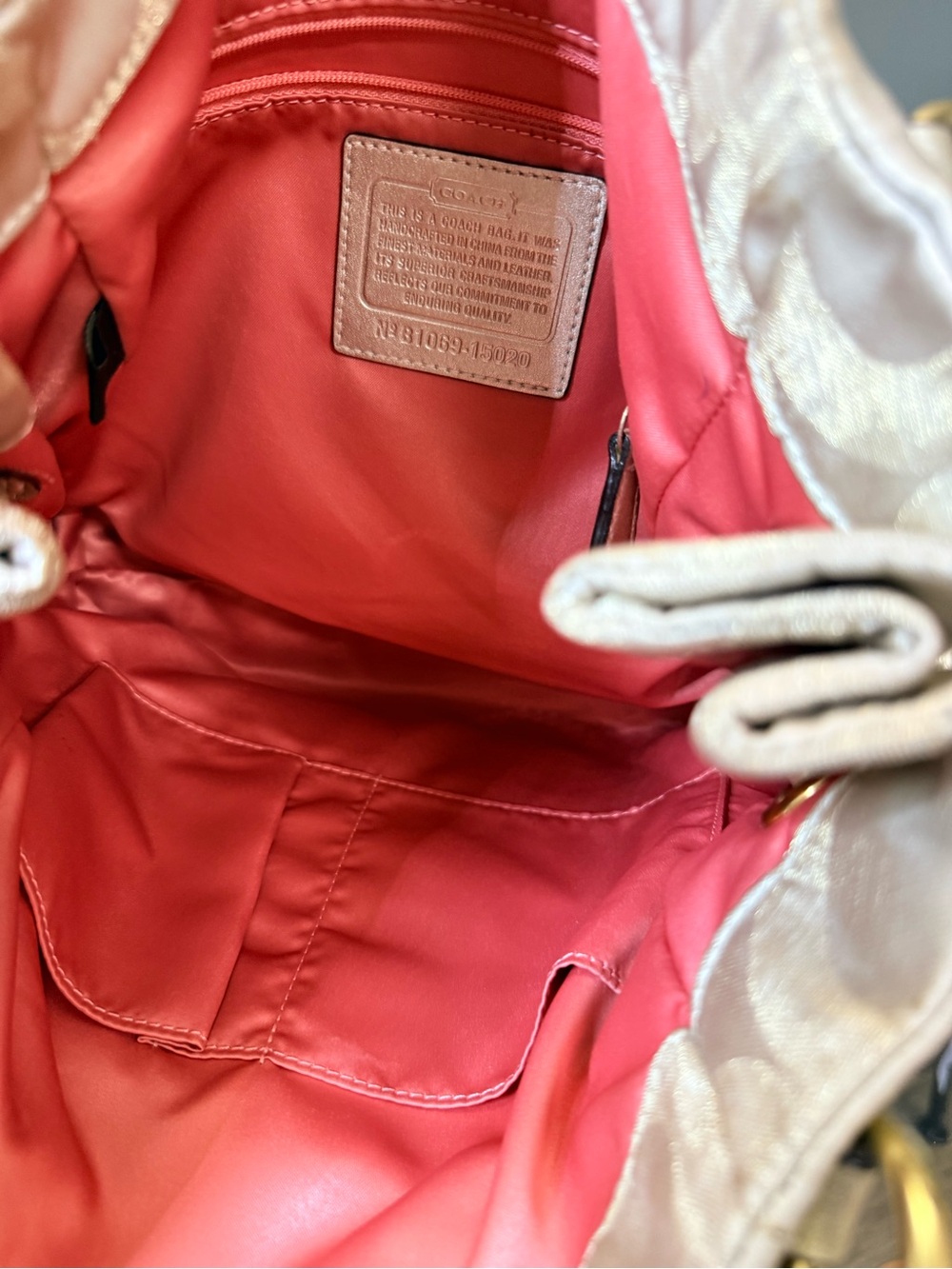 Coach Kristin Op Art Lurex Satin Shoulder Bag - Picture 7 of 7